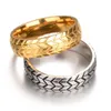 Fashion titanium ringen bandenpatroon coole ring voor mannen dames ring jubileum juwelen accessoires