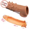 Sex Toys Masager Men's Liquid Silicone Wolf Tooth Cover Simulated Penis Fun Toy Products Längd och förtjockad 084K