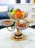 Geschirr Teller, Luxus-Kristallglas-Obstschale, mehrschichtige Platten und Tabletts, modern, um 360 Grad drehbar, für Snacks, Süßigkeiten, Trockenteller