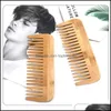 Brosses à cheveux Soins Outils de coiffage Produits Logo personnalisable Peignes en bambou naturel Peigne antistatique Sain à dents larges Drop Delivery 2021 Eud