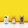 9st Estressed Cat Cute Desktop Decoration Car Accessories Model Miniature Statuette Figur Hem Siffror Doll 220426