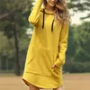 Jocoo Jolee Women Spring Solid Hoodies swobodny styl bluzy swobodny kieszonkowy kaptur z kapturem kpop bakoin sukienka pullover 201203