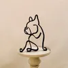 Objetos decorativos Figuras escultura de arte para cães escultura abstrata de metal simples para o escritório em casa decoração de desktop gatos fofos presentes