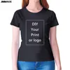 Harajuku Women s DIY Your Like P o Or Black Unisex T shirt Customized Print Womans Tshirt Fashion Custom Man Clothing Tee 220614