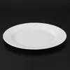 226X17mm Dishes & Plates Modern Design flat Plain White Hotel Restaurant Wedding Banquet Ceramic Porcelain Dinner Plates