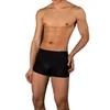 Caleçon 3 pièces/lot hommes sous-vêtements en soie glacée taille antibactérien Boxer slips sans couture Simple couleur unie coins sous-vêtements