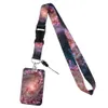 Starry Sky Certential Keychains Neck Ropes Lanyard Card ID Holder Gym Chain Badge Diy Hanging Rope Art Key For Women Men