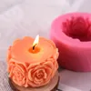 Outils d'artisanat bricolage rond Rose fleurs forme Silicone savon moule moules faits à la main faisant Fondant gâteau bougie décoration