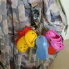 Keychains 3D Mini Eva Beach Hole Little Croc Shoe Keychain Creative Cute Slippers For Women Bag Hange Accessoires Sieraden Slijtage Gift