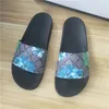 Klassische Designer-Pool-Gummi-Sandalen für Herren und Damen, Unisex, modische, blumenbedruckte Lederpantoffeln mit Box und Staubbeuteln