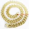 Chains 13/15mm 316L Stainless Steel Silver/Gold Color Curb Cuban Chain Necklace Mens Wholesale Christmas Gift 7-40"Chains