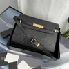 Frauen Manhattan Französisch Handtasche Luxus Designer Tasche Unterarm hochwertiges Leder Krokodildruck große Kapazität Umhängetasche Geldbörse einfach lässig