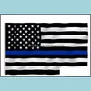 Banner Flags Festive Party Supplies Home Garden Thin Blue Line Police American Flag 3 By 5 Foot With Grommets 4 Types Li Dhe4Z