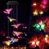 Led Changement de Couleur Solaire Vent Carillon Lumière Étanche Extérieure Windchime Papillon Lumière Solaire Lampe Suspendue Pour La Décoration De Jardin J220531