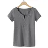T-shirt Femme Summer V-Col Slim Coton T-shirts Femmes Designer Manches courtes Solide Couleur Simple Femme Tops Élégant Bureau Lady Casual TopW