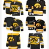 Nik1 XFLSP 2022 Kolej Özel Iowa Hawkeyes Dikişli Hokey Jersey 91 Ryan Carlson 71 Dean Dudzik 14 Aiden Germaine 21 Luca Goulding 20 Luke Imburgia 28