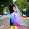 Robe de Mariage Vestido de Noiva Multi Colored Amazing Wedding Dresses Rainbow Halter Tulle Lace-Up Corset High Low Bride Dress