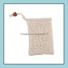 Other Bath Toilet Supplies Home Garden 2021 Natural Exfoliating Mesh Soap Saver Sisal Bag Pouch Holder For Shower Foaming And Drying Drop