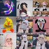 Bunny konijn hoed bewegende oren met LED -licht Korea -stijl schattige babykinderen dierenvorm zachte pluche spring dansend dieren cartoon caps m4180