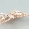Crystal Big Butterfly Stud Earring Silver Gold Women Elegante vlinder oorbellen voor avondfeest hoogwaardige sieraden