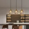 Pendant Lamps Nordic Retro LED For Living Room Bedroom Dining Kitchen Cafe Ceiling Chandelier Transparent Glass Lampshade E27 FixturesPendan