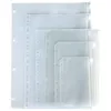 A5 A6 A7 PVC Clear Punched Binder Pockets Notebook Packaging Bags 6 Holes Zipper Loose Leaf Insert Bag Envelop Storage Folders