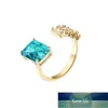 Ring Square Women039s Wedding Pink Diamond Emerald Light Open Sapphire Luxury Delicate Gold Plated Pendant Jewelry8648260