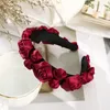 Zarif simülasyon Üç boyutlu çiçek kafa bandı el yapımı saten kumaş örgülü saç bandı kadın saç aksesuarları hediye