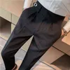 Marki mężczyzn szary garnitur Spodnie Casual Formal Man Dress Spods Spring Pantalon Costume Slim Fit Suit