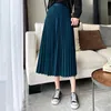 Skirts 2022 Pleated Midi Girls Autumn And Winter Women A-line Mid-length Long Skirt For Young SXHBSQ763