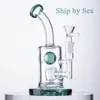 Jet Perc Hookahs Squash Water Ball Heady Glass Water Pipes Färgglada 14mm Dab Rigs With Bowl