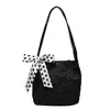 Evening Bags 2022 Female Shoulder Bag Bowknot Lace Kawaii Fashion Trendy Shopper Autumn Winter Lady Handbags For Women