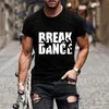 Hoge kwaliteit korte mouw pauze dance print t shirt casual oneck breakdancing zomerheren tee shirts lichtgevende t -shirt 220608