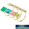 Ring Vierkant Dames039s Bruiloft Roze Diamant Smaragd Licht Open Saffier Luxe Delicate Vergulde Hanger Sieraden8648260