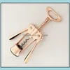 Openers Kitchen Tools Kitchen Dining Bar Home Garden 30Pcs Rose Gold Sier Wing Corkscrew Wine Opener Bottle Zinc Al Dh8Tc