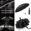 Automatischer, winddichter LED-Regenschirm mit reflektierendem Streifen, Rücklicht, 3-fach faltbar, 10 Rippen, 220426