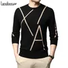 Modemärke Knit High End Designer Winter Wool Pullover Black Sweater For Man Cool Autum Casual Jumper Mens Clothing 201221