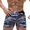 Män Casual Camouflage Swimming Trunks Drawstring Beach Shorts Briefs Badkläder Surf Longboard Y220420