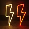 Neuheit Beleuchtung Blitzförmiges Schild LED-Neon-Tischleuchten für Zuhause, Party, Kinderzimmer, dekorative hängende Wand-Nachtlampe, USB-batteriebetrieben