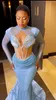 2022 Plus Size Arabic Aso Ebi Mermaid Luxurious Sexy Prom Dresses Pärled Crystals Evening Formal Party Second Reception Birthday Engagement Gowns Dress ZJ716