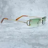 Iced Out Sunglasses Men Rimless Carter Wire C Small Square Sunglass Rhinestones Sun Glasses Luxury Desinger Vintage Eyewear