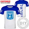 Israel t shirt namn nummer isr t-shirt kläder tryck diy gratis skräddarsydda tshirts po respirant 3d 4xl 5xl stor storlek 6xl 220609