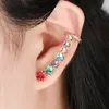 Stud Charm Colorful Crystal Glass Heart Ear Cuff 3 colori placcato Boho Clip Orecchino Donna Pendientes Wedding Party Jewelry GiftStud Odet22 Fa