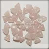 Steen losse kralen sieraden natuurlijke driehoek 10 mm rozenkwarts amethist gezicht voor kettingring oorringen toegang dys