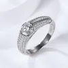 Moissanite Rings White Gold Plated 925 Sterling Silver Jewelry Mens Ring for Wedding