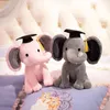 1 pc 25 cm lindo médico elefante bonecas de pelúcia recheado graduação bebê elefante brinquedos macios para ldren meninas presente de aniversário de natal j22074063723