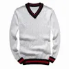 Högkvalitativ 2023 Ny tröja lyxig tröja Cardigan Men Casual broderi V-ringning Skjorta Autumn Winter Slim Fit Long Sleeve Mens Sweaters Sticked Pull Homme