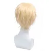 L-email wig Synthetic Hair Seraph of the end Mikaela Hyakuya Cosplay Wigs Blonde Short Straight Men Heat Resistant Wig220505