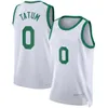 Maillots de basket-ball pour jeunes hommes 0 JaysonTatum 42 Horford 7 Jaylen Brown 36 Marcus Smart Noir Vert 75e Blanc