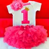 Baby Mädchen Kleidung Kleinkind Mädchen 1 Jahr Geburtstag Kleid Mein Erstes Baby Prinzessin Tutu Kleid Säugling Taufe Outfits Infantil Vestidos LJ201223